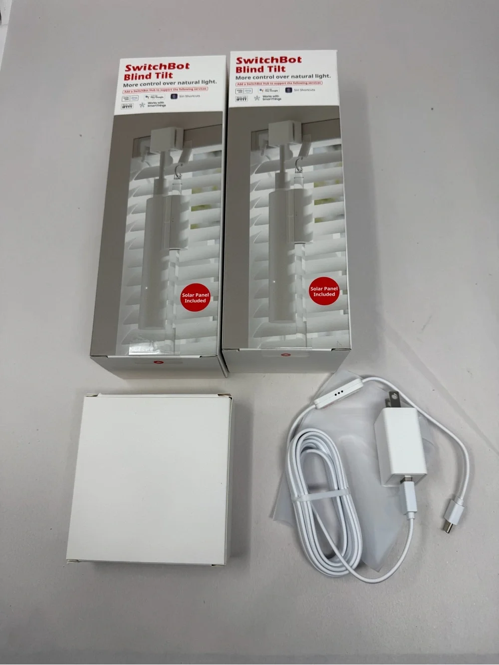 2 packs Smart Home Solar-Powered WiFi Curtain Motor - White